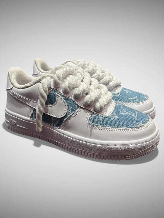 SNEAKERS NIKE AIR FORCE 1 "ROPE LACES WHITE" MOOD L.V. JEANS CUSTOM